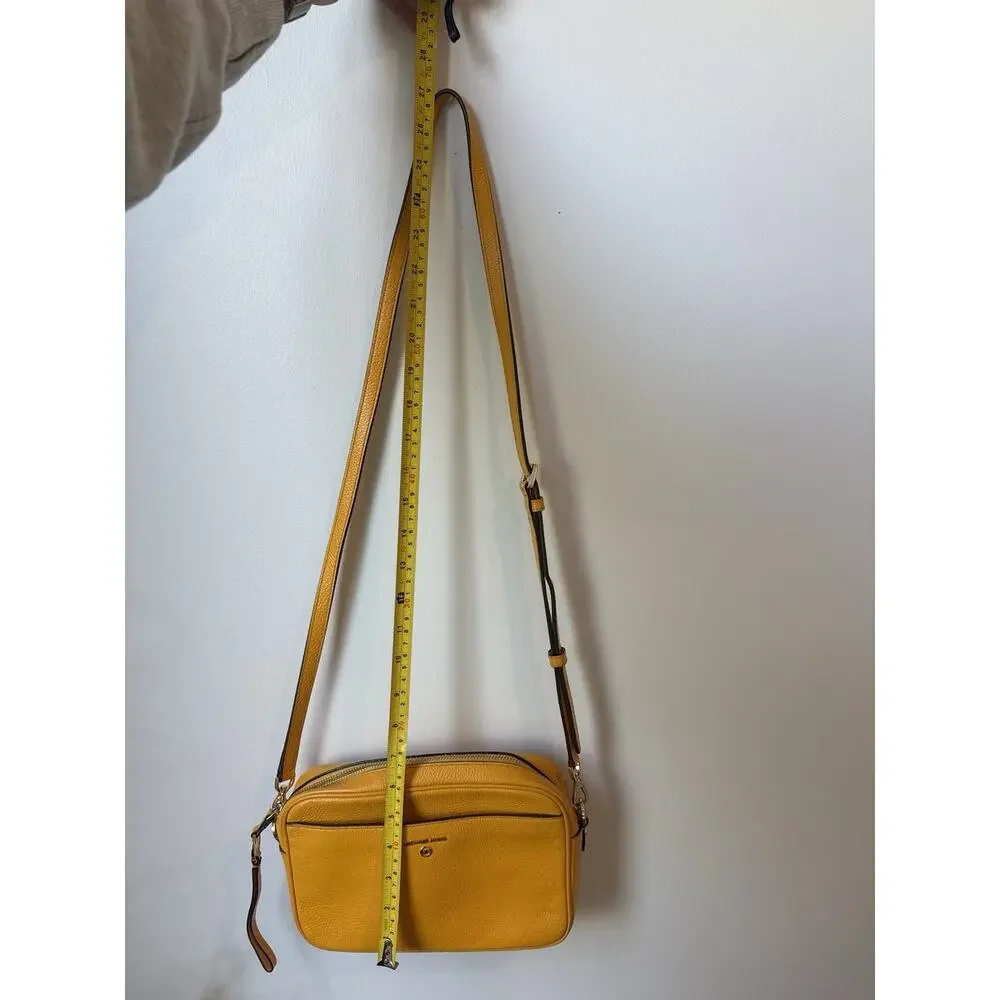 Michael Kors Jet Set Charm East West Camera Crossbody Yellow Leather Purse